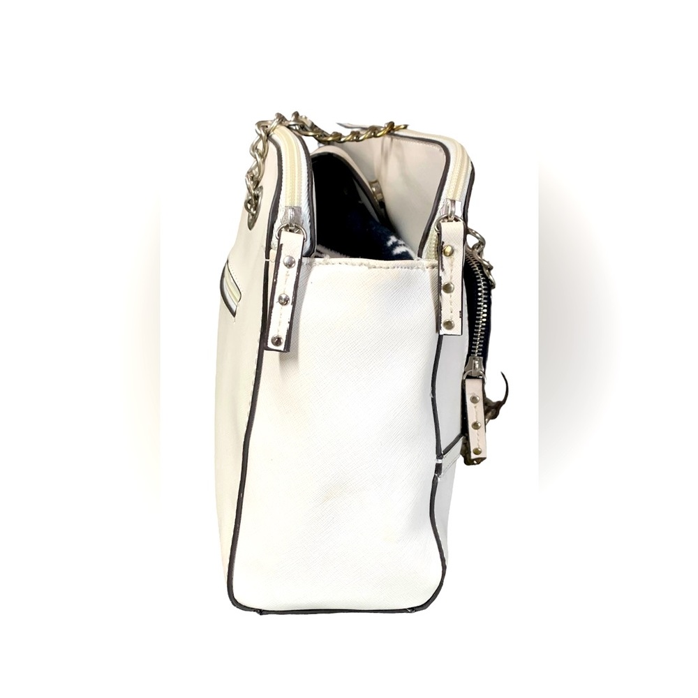Nicole Miller White Tess Chain Detail Purse - Picture 5 of 12